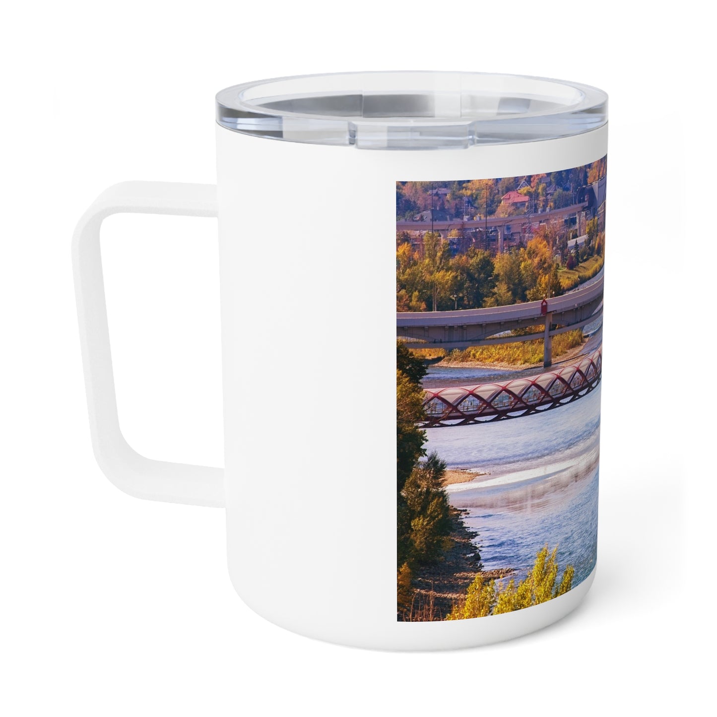 Insulated Coffee Mug, 10oz - Peace Bridge McHugh Bluff Fall