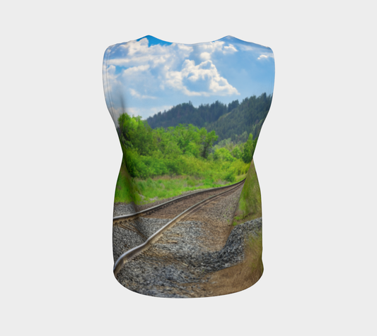 Women's All-Over Loose Long Tank Top - Edworthy Park CPKC Tracks