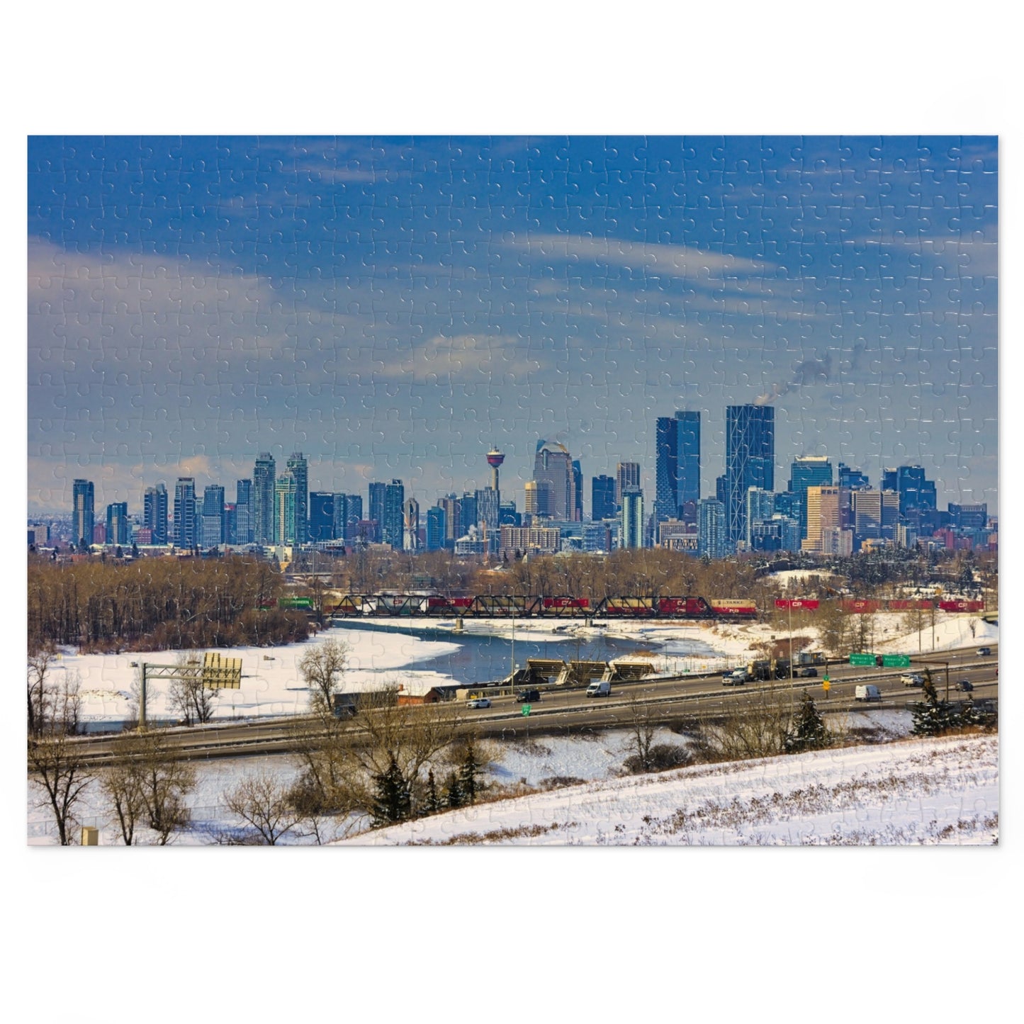Jigsaw Puzzle (30, 110, 252, 500,1000-Piece) - Downtown Calgary Max Bell Centre Winter