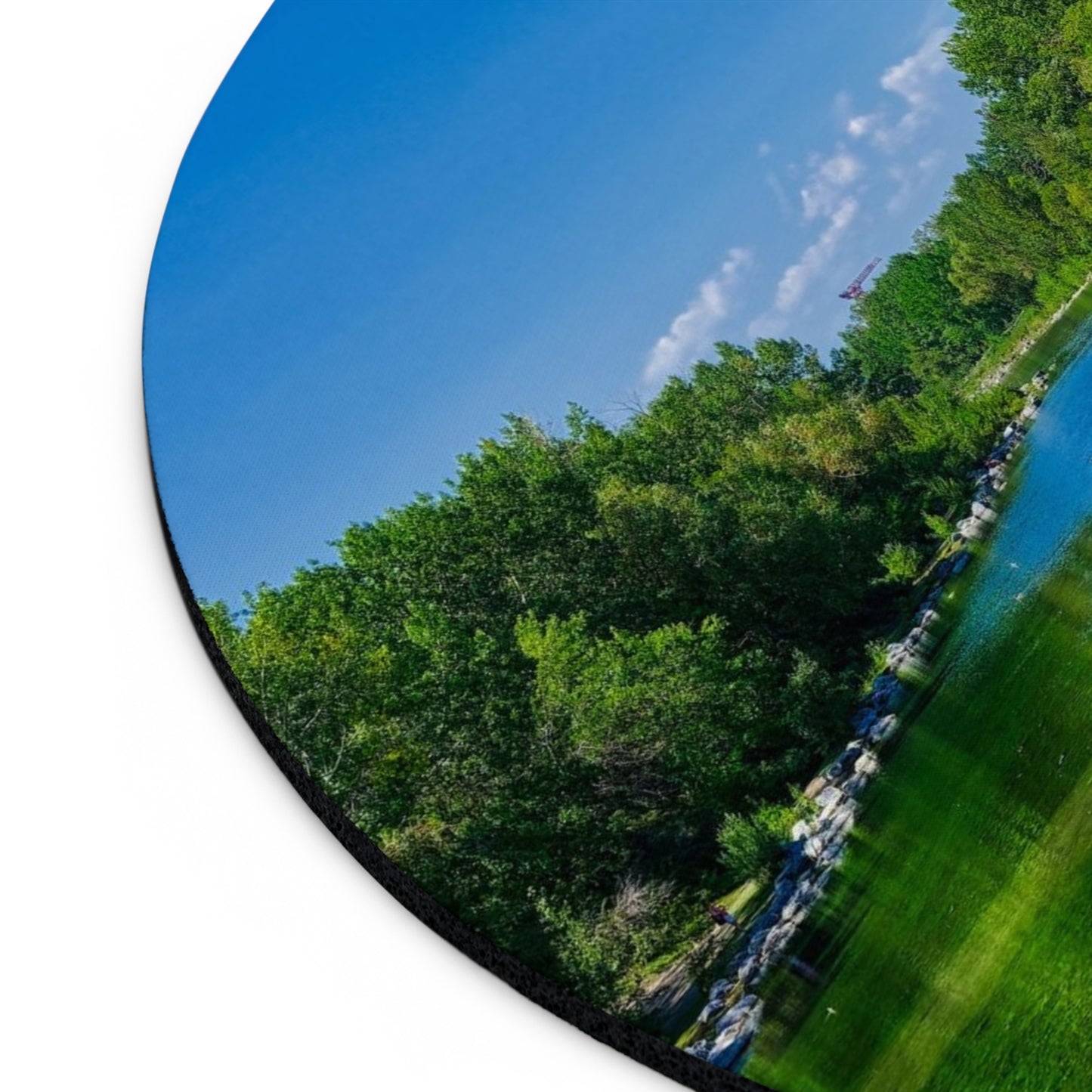 Round Mouse Pad - Bow River South Prince's Island Park HDR