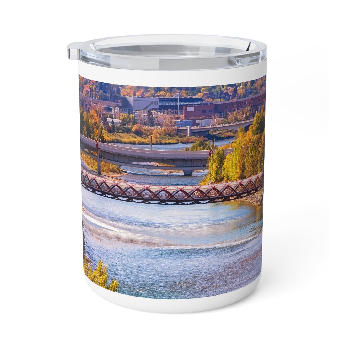 Insulated Coffee Mug, 10oz - Peace Bridge McHugh Bluff Fall