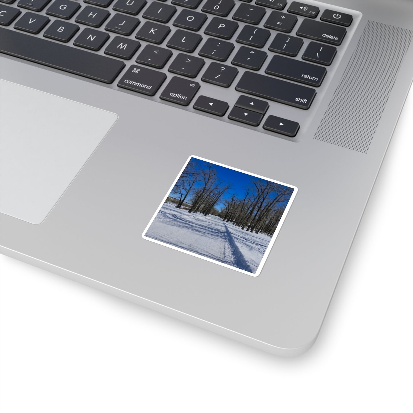 Square Stickers - Bowness Park Pathway Winter