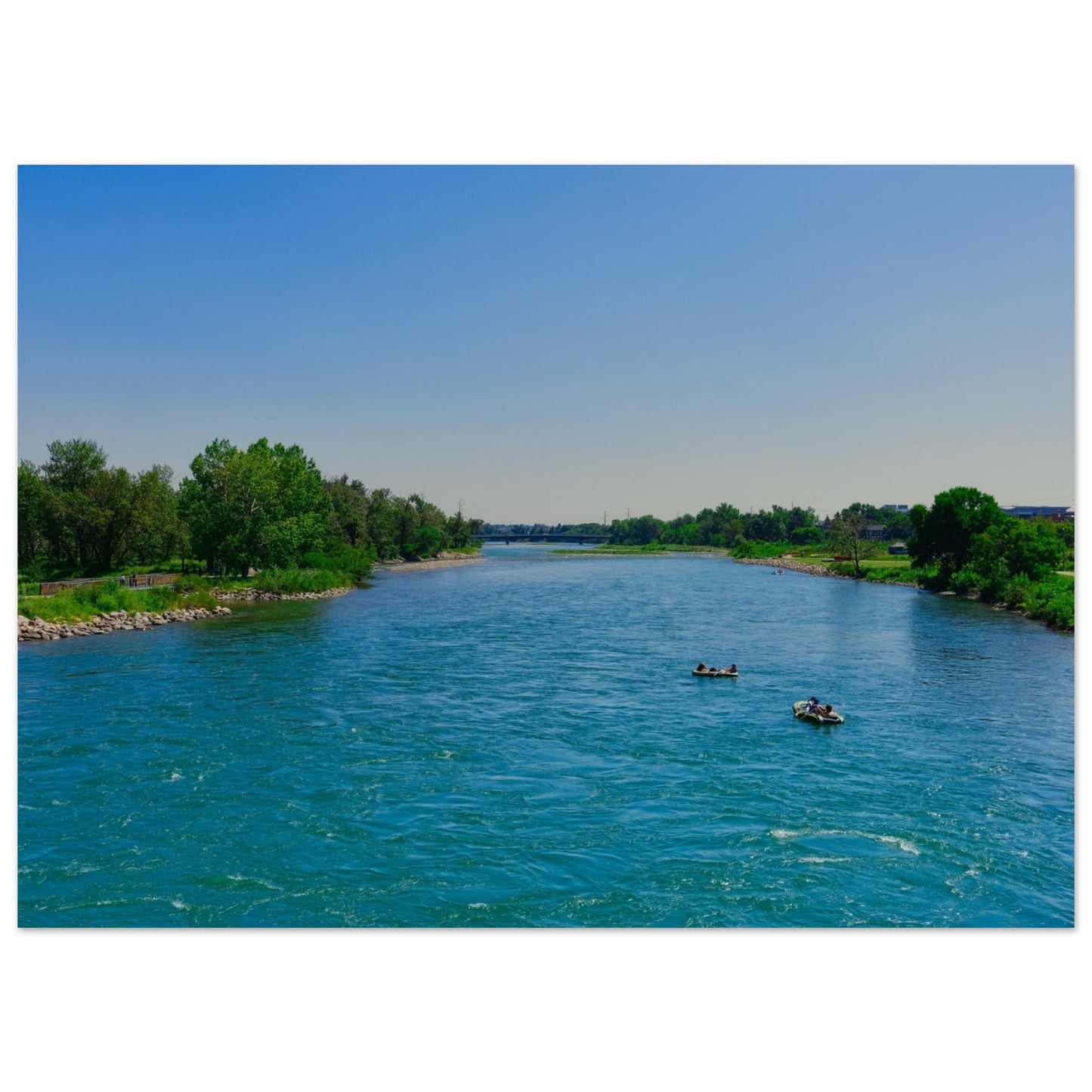 Premium Semi-Glossy Poster Print - Bow River George C. King Bridge