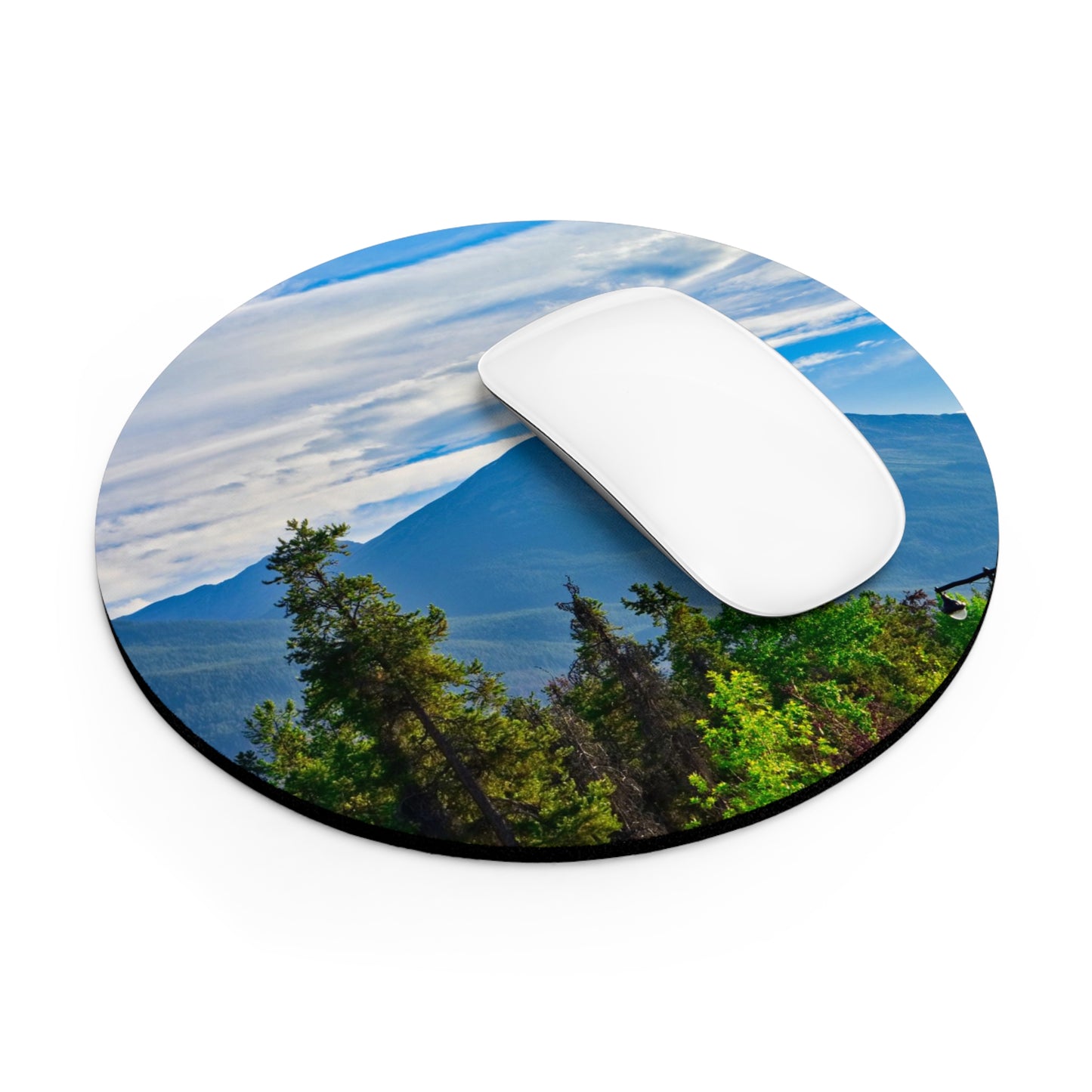 Round Mouse Pad - Jasper Mountains