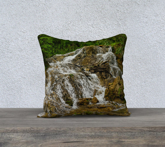 18x18 Pillow Case - Big Hill Springs Park Waterfall