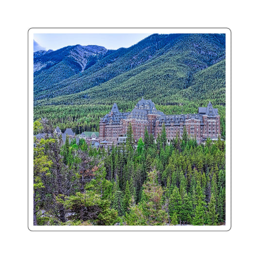 Square Stickers - Banff Springs Hotel Surprise Corner