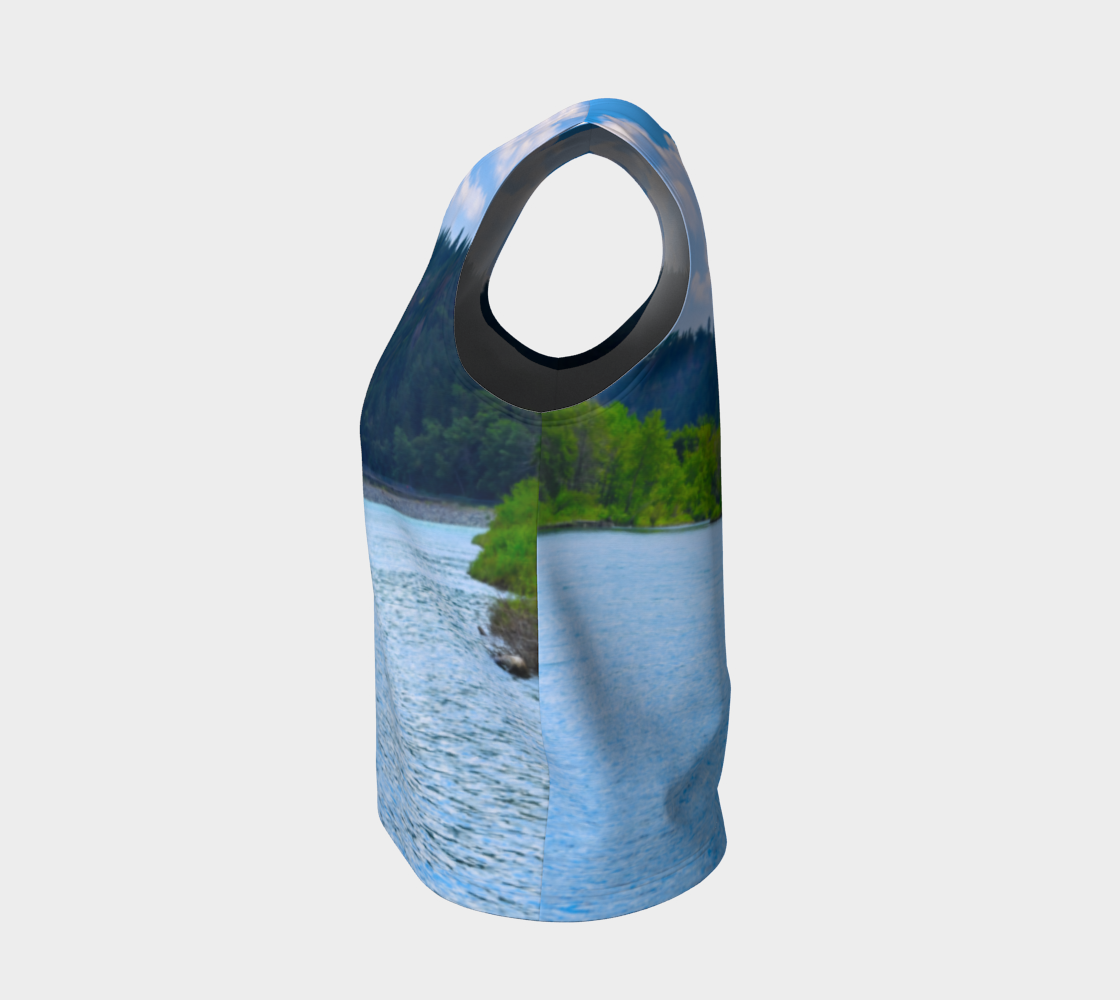 Women's Loose All-Over Long Tank Top - Edworthy Park Bow River
