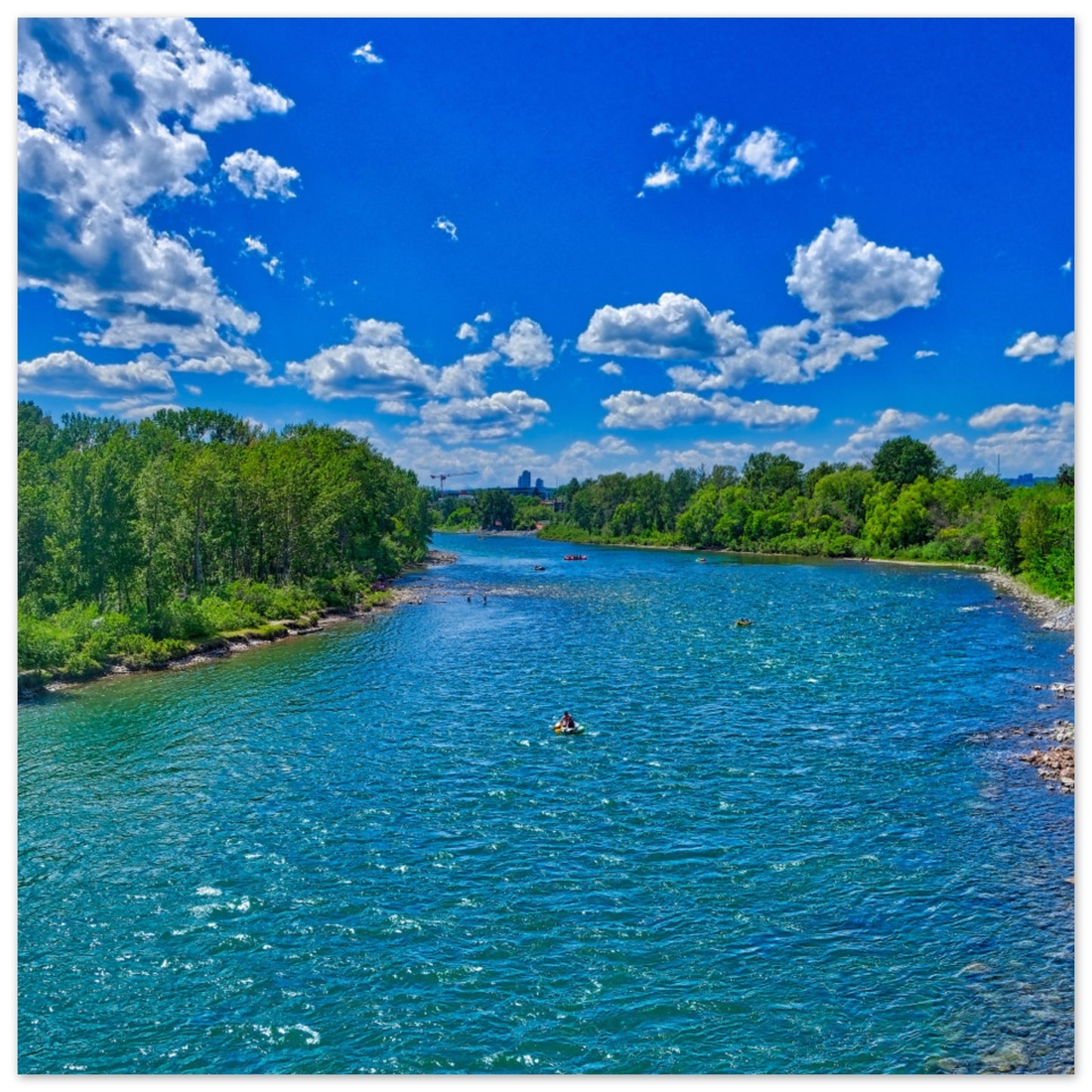 Premium Semi-Glossy Poster Print - Prince's Island Park Bow River HDR
