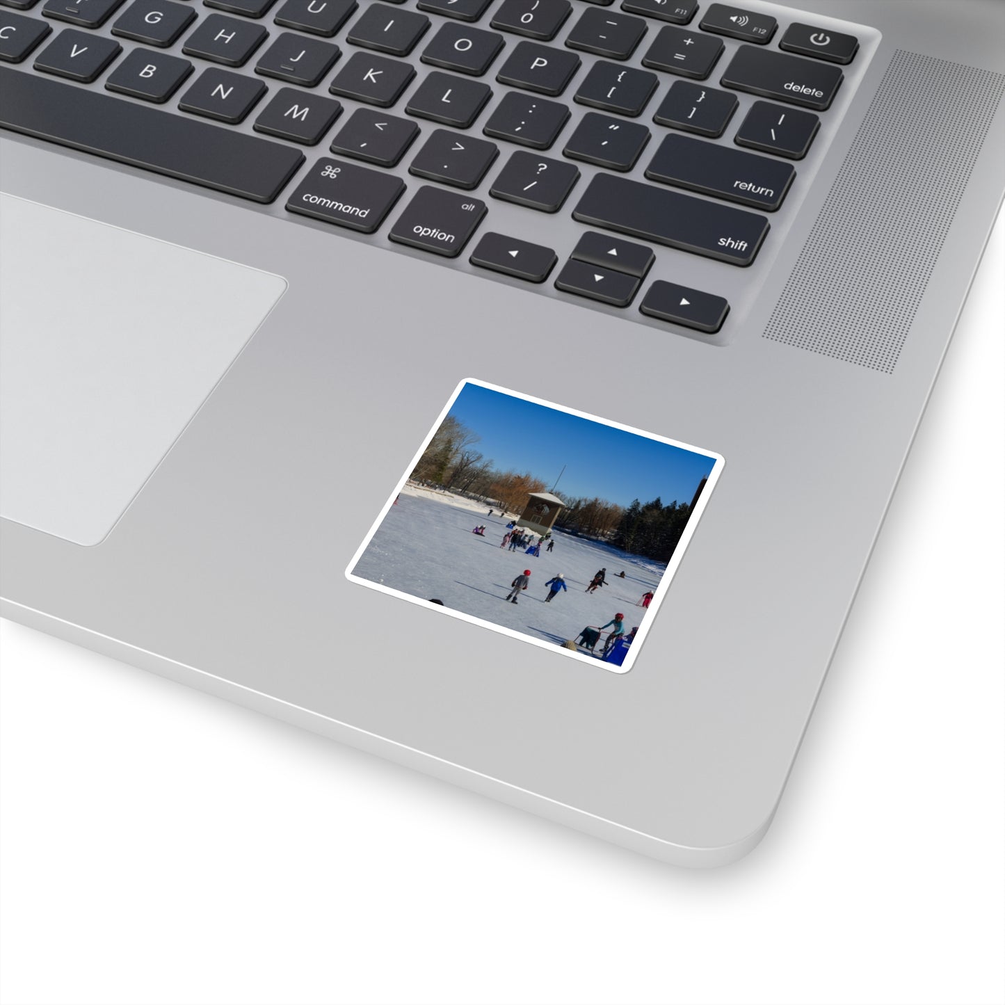 Square Stickers - Bowness Park Lagoon Winter