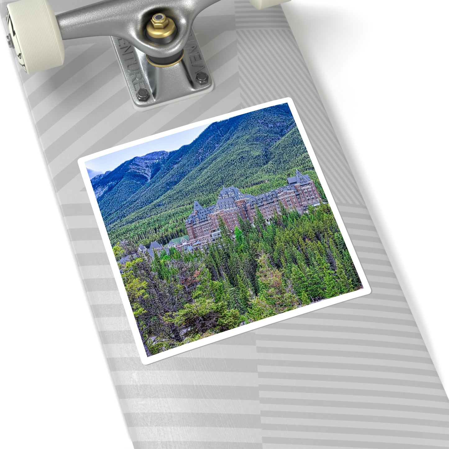 Square Stickers - Banff Springs Hotel Surprise Corner