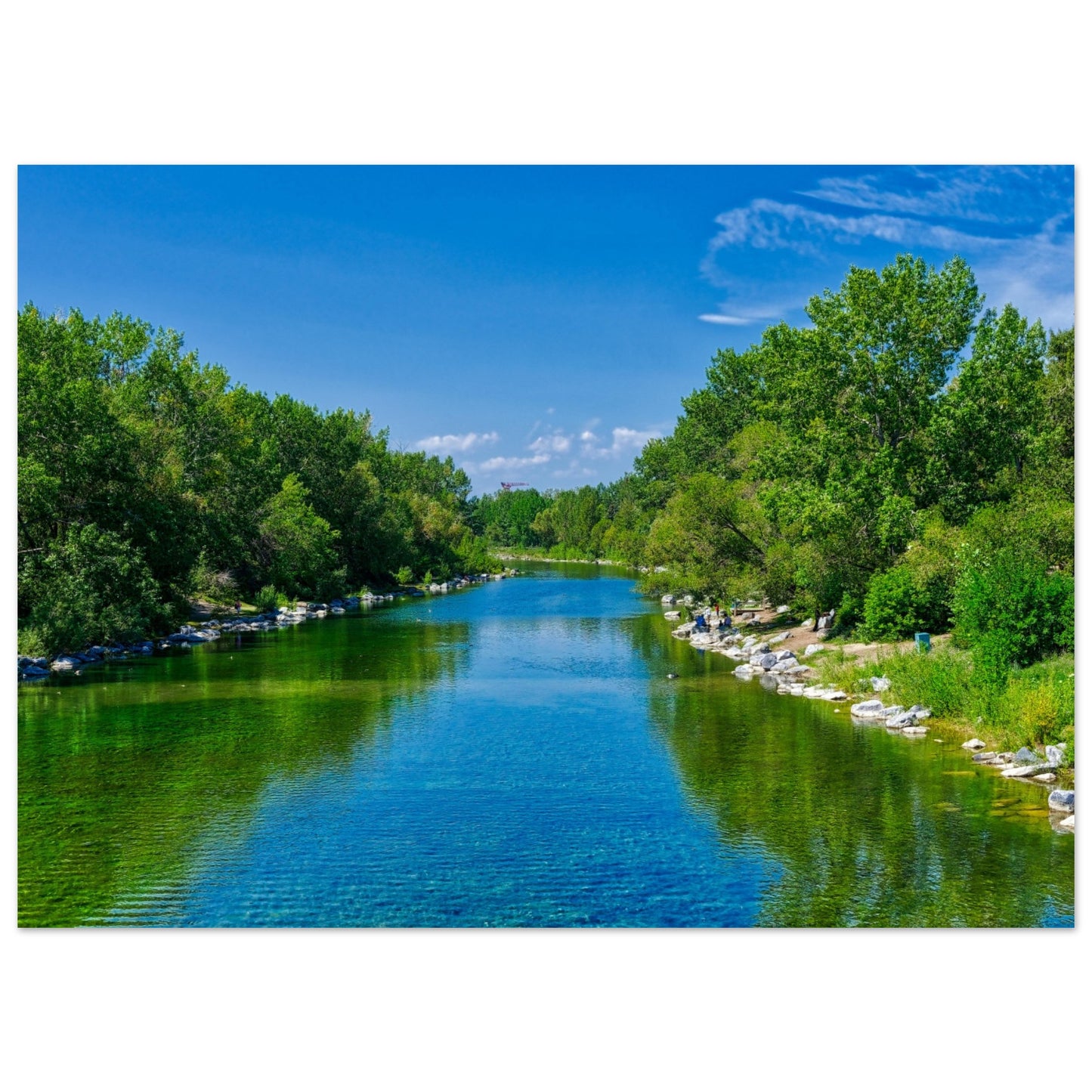 Premium Semi-Glossy Poster Print - Bow River South Prince's Island Park HDR
