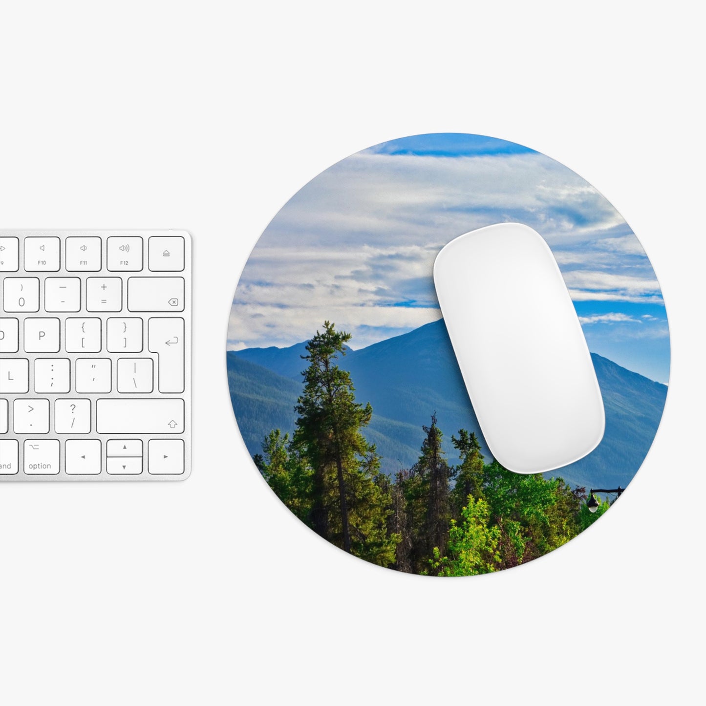 Round Mouse Pad - Jasper Mountains