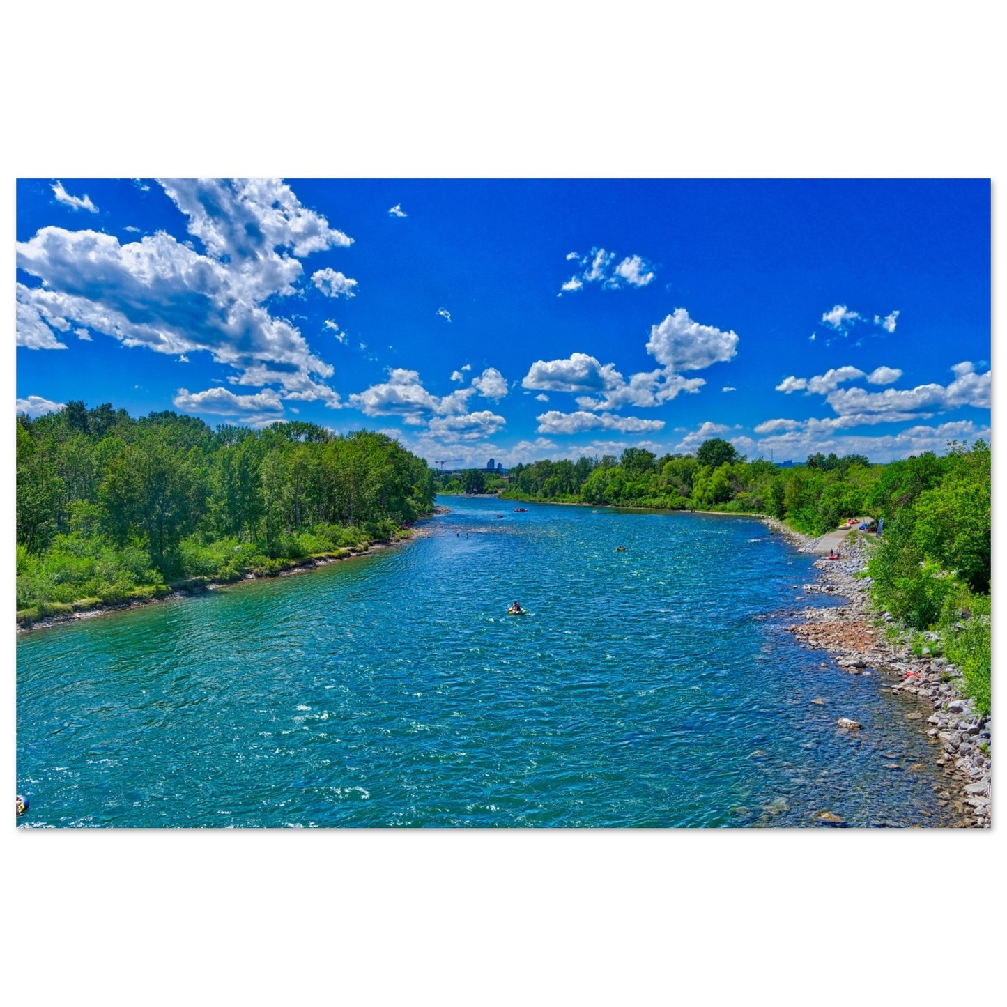 Premium Semi-Glossy Poster Print - Prince's Island Park Bow River HDR