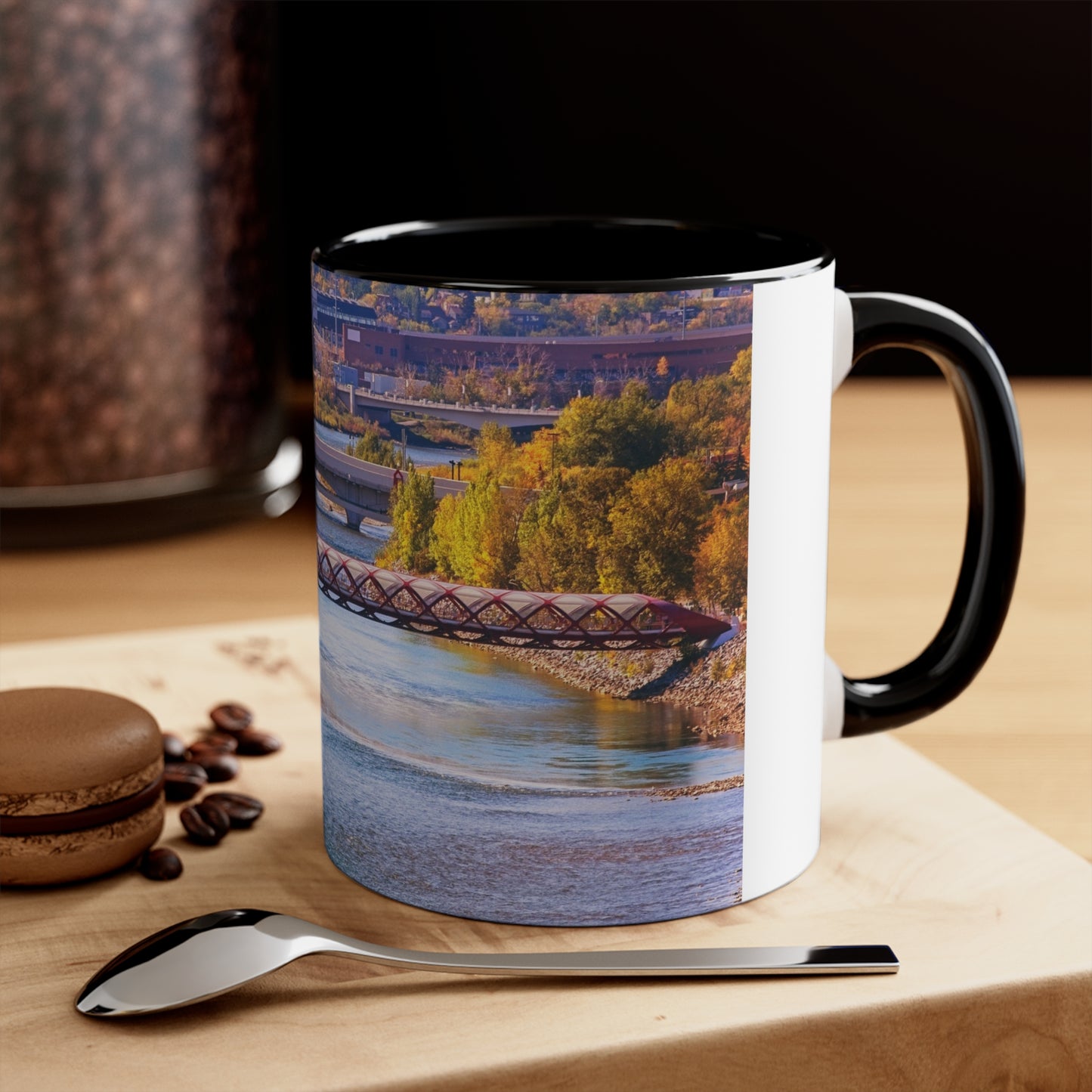 Accent Coffee Mug, 11oz - Peace Bridge McHugh Bluff Fall