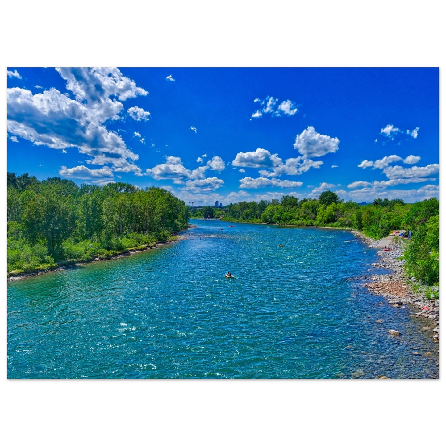 Premium Semi-Glossy Poster Print - Prince's Island Park Bow River HDR