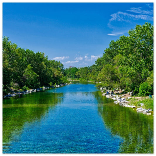 Premium Semi-Glossy Poster Print - Bow River South Prince's Island Park HDR