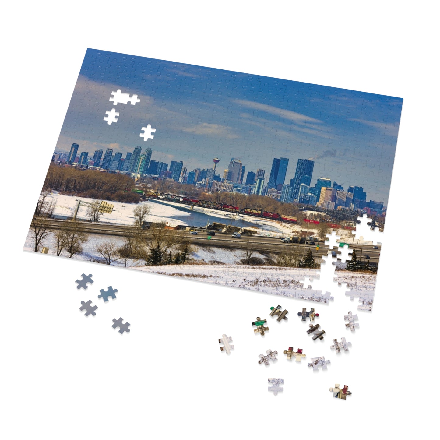 Jigsaw Puzzle (30, 110, 252, 500,1000-Piece) - Downtown Calgary Max Bell Centre Winter