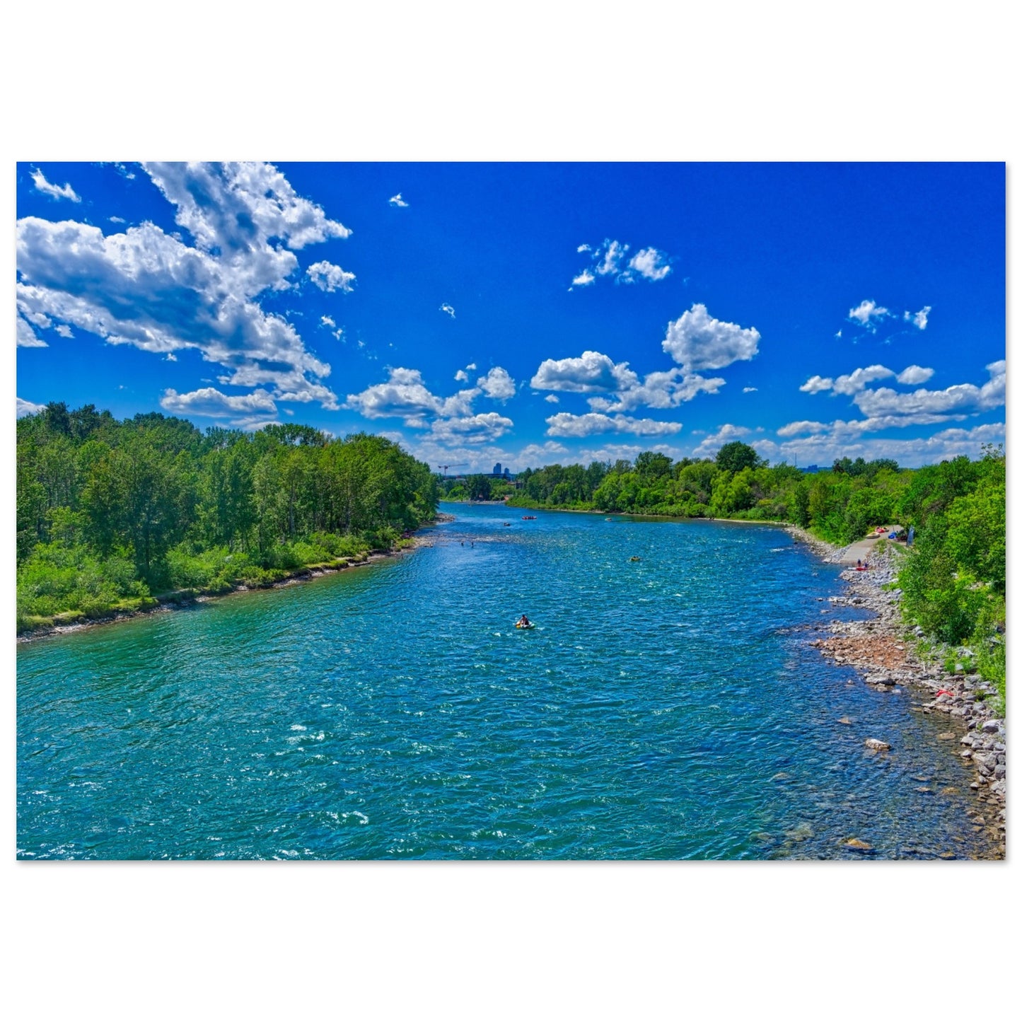 Premium Semi-Glossy Poster Print - Prince's Island Park Bow River HDR