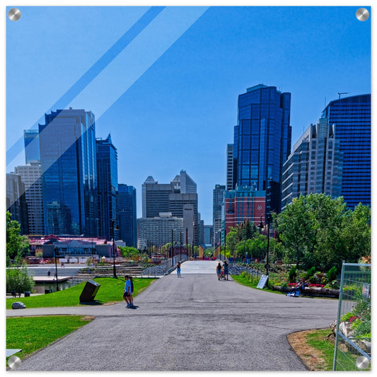 Acrylic Print - Downtown Calgary Prince's Island Park HDR