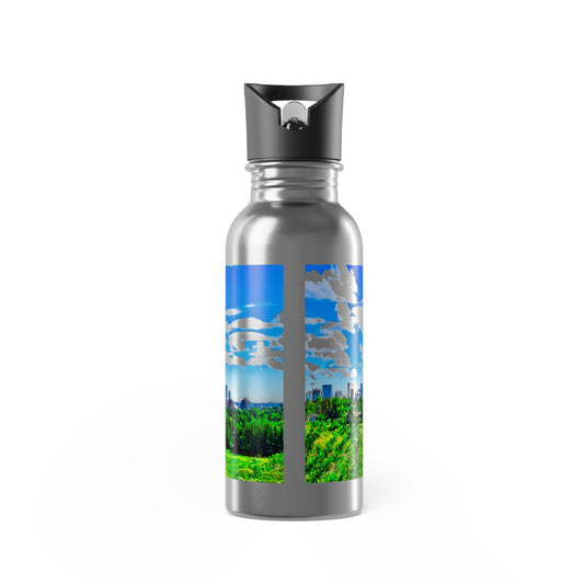 Stainless Steel Water Bottle With Straw, 20oz - River Park Downtown Calgary Skyline
