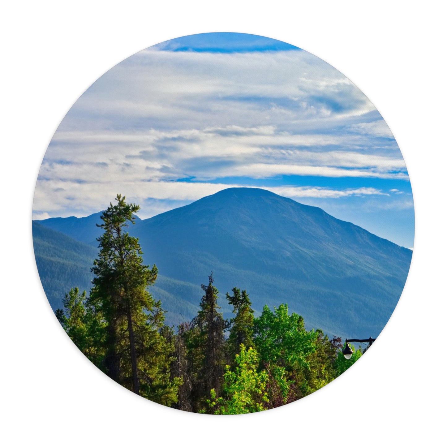 Round Mouse Pad - Jasper Mountains