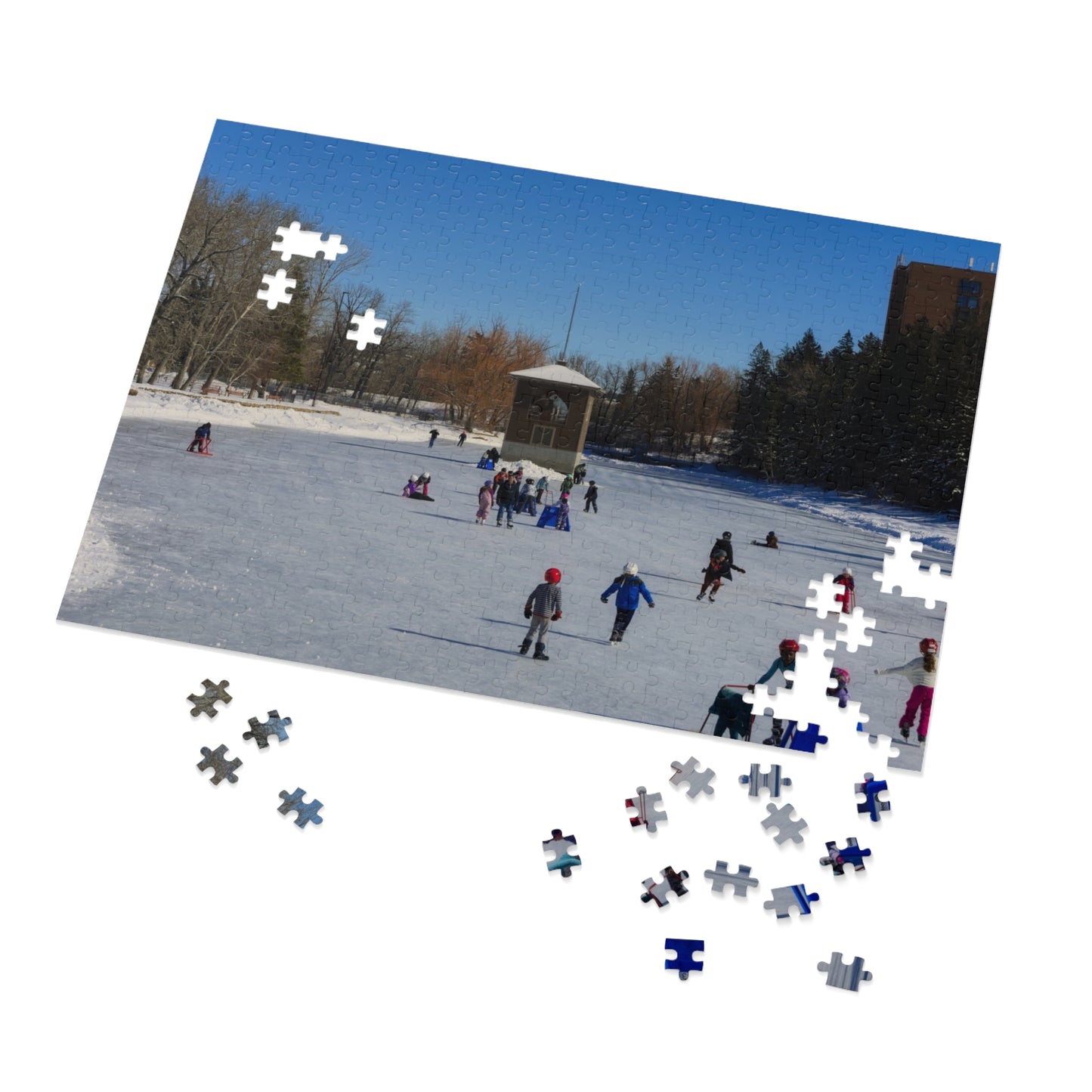 Jigsaw Puzzle (30, 110, 252, 500,1000-Piece) - Bowness Park Lagoon Winter