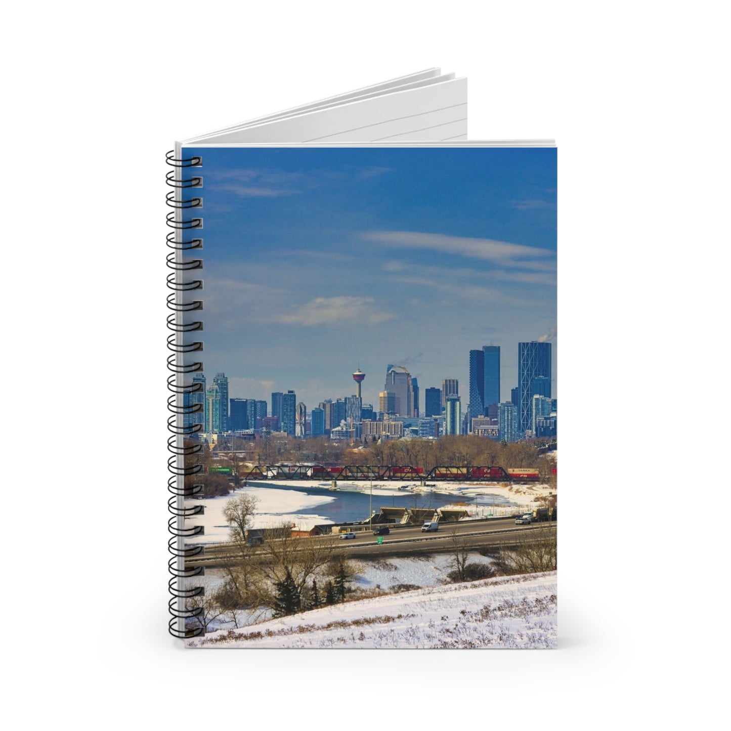 Ruled Line Spiral Notebook - Downtown Calgary Max Bell Centre Winter