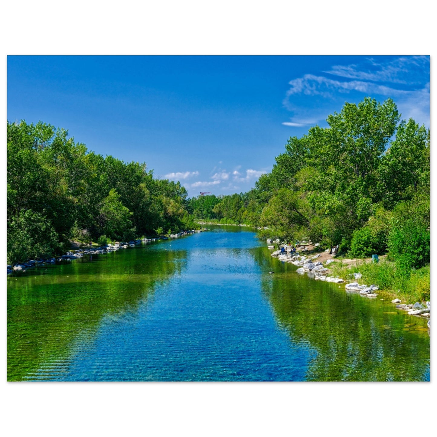 Premium Semi-Glossy Poster Print - Bow River South Prince's Island Park HDR