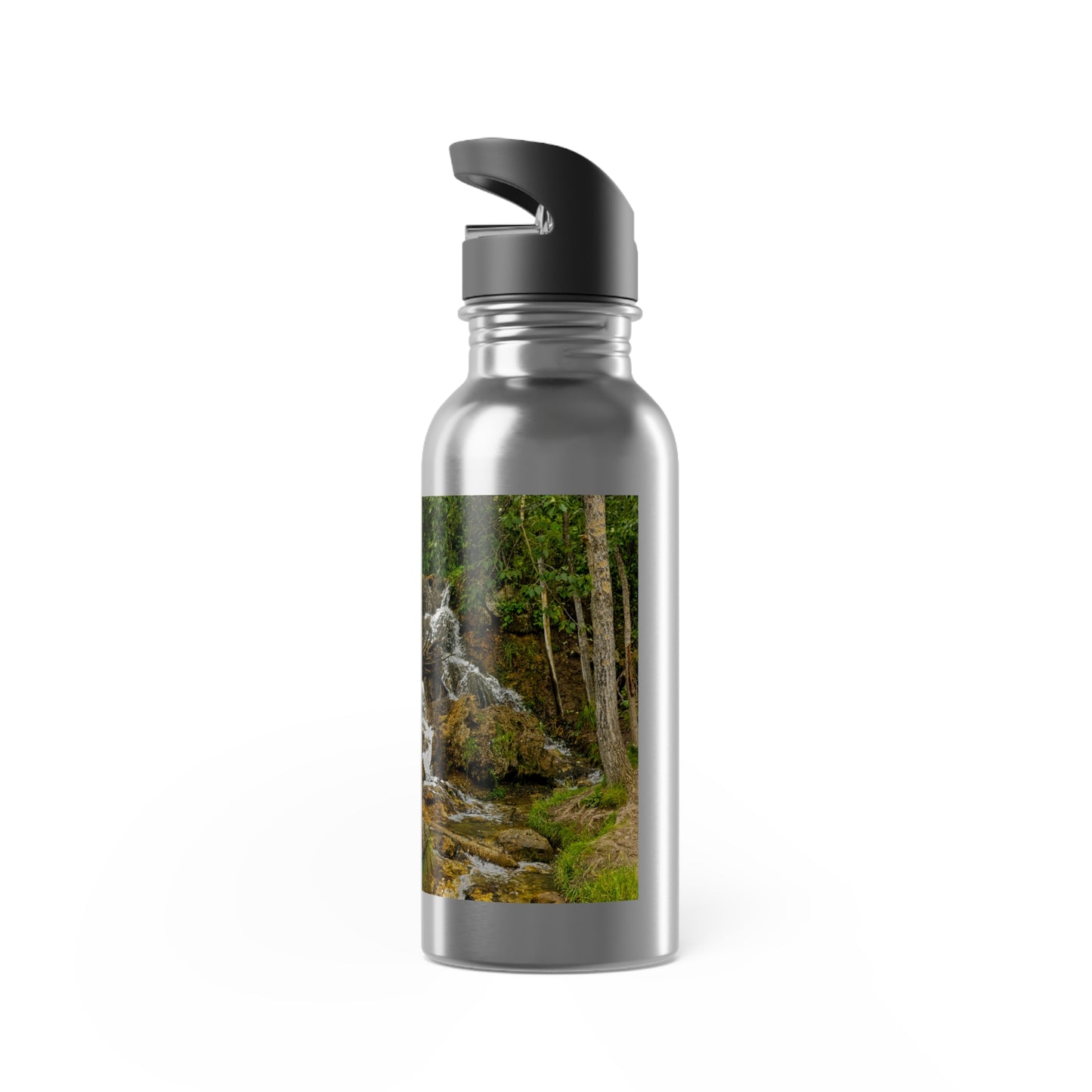 Stainless Steel Water Bottle With Straw, 20oz - Big Hill Springs Park Waterfall