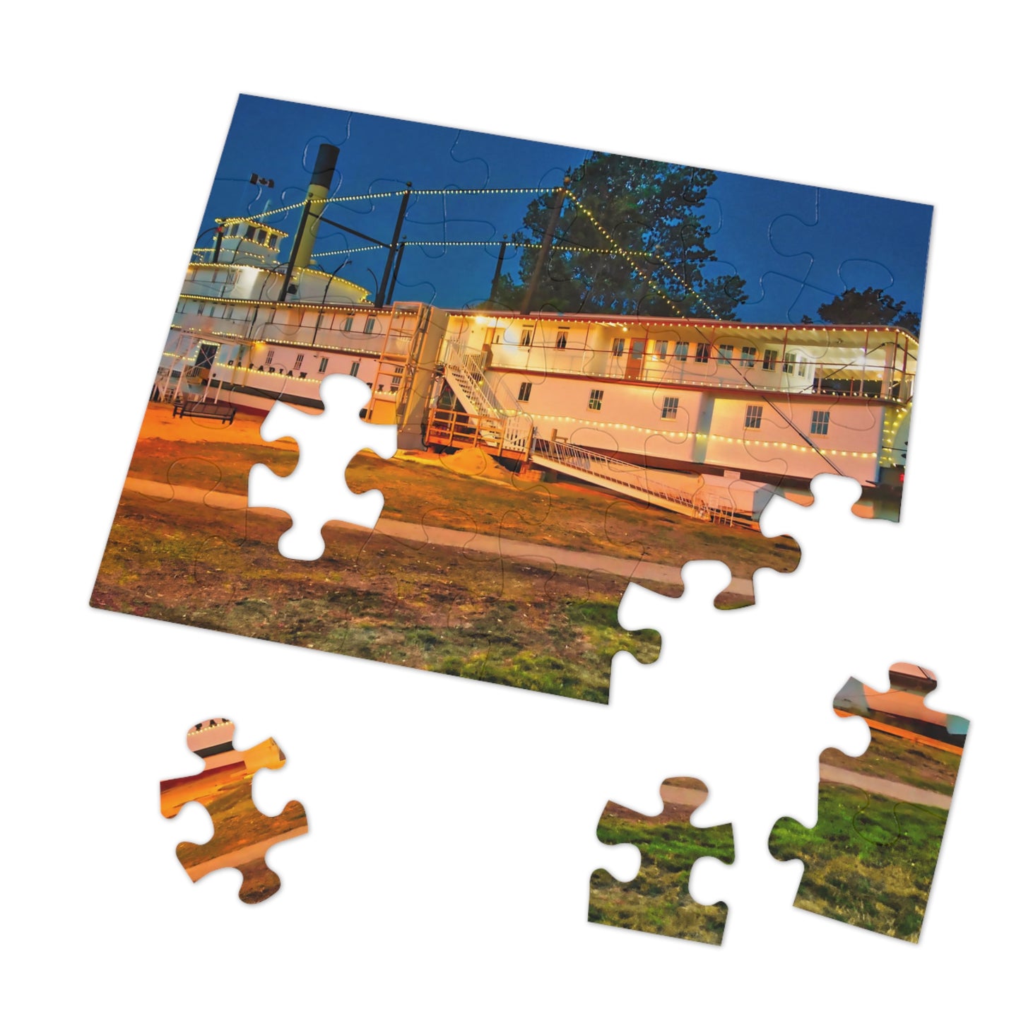 Jigsaw Puzzle (30, 110, 252, 500,1000-Piece) - SS Sicamous 2017 HDR at Night