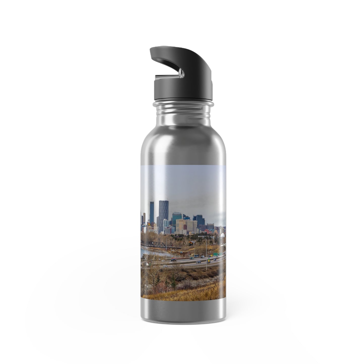 Stainless Steel Water Bottle With Straw, 20oz - Downtown Calgary Max Bell Centre HDR
