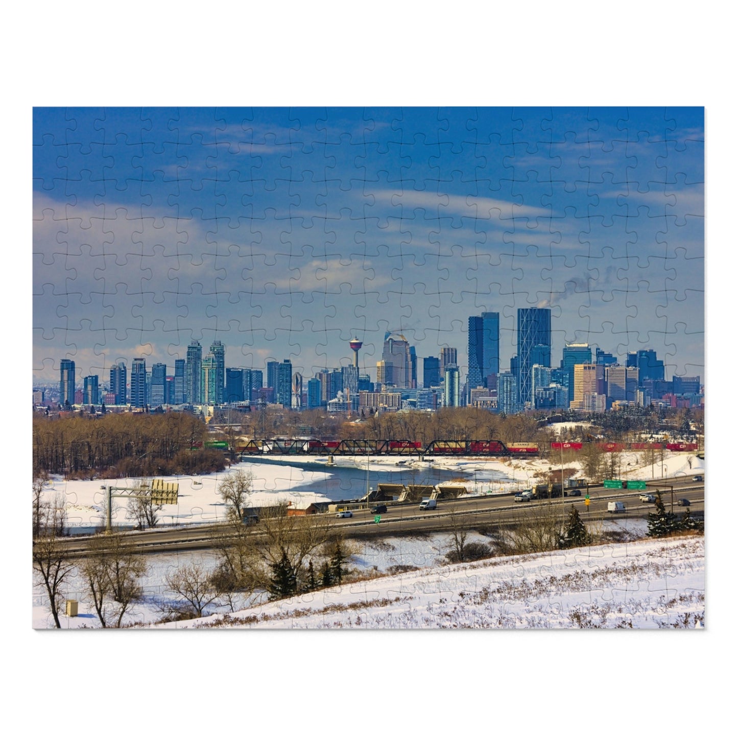Jigsaw Puzzle (30, 110, 252, 500,1000-Piece) - Downtown Calgary Max Bell Centre Winter