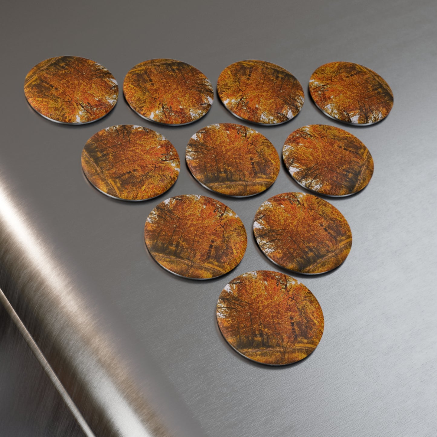 Button Magnet, Round (1 & 10 pcs) - Sue Higgins Park Fall Colours