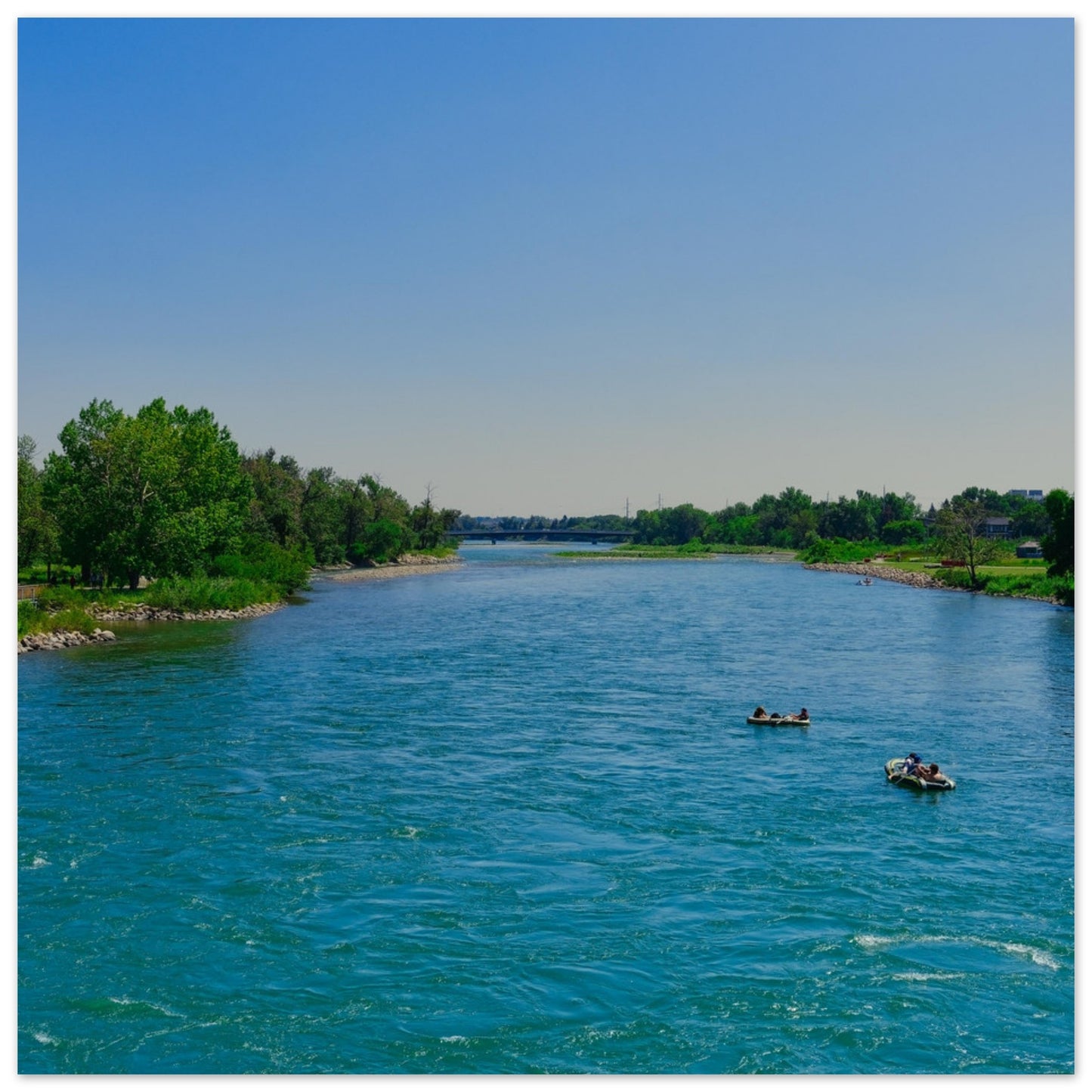 Premium Semi-Glossy Poster Print - Bow River George C. King Bridge