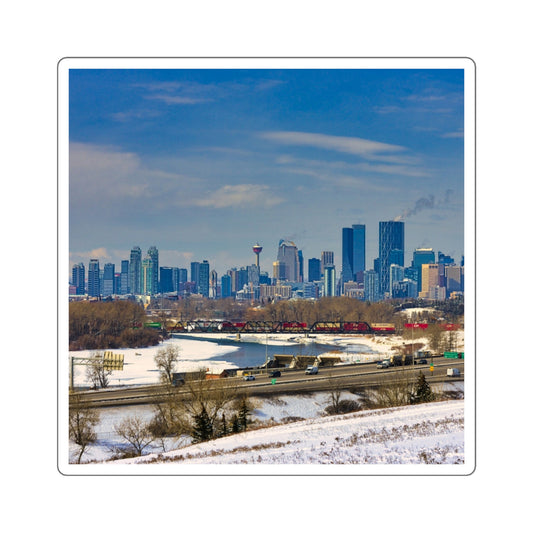 Square Stickers - Downtown Calgary Max Bell Centre Winter
