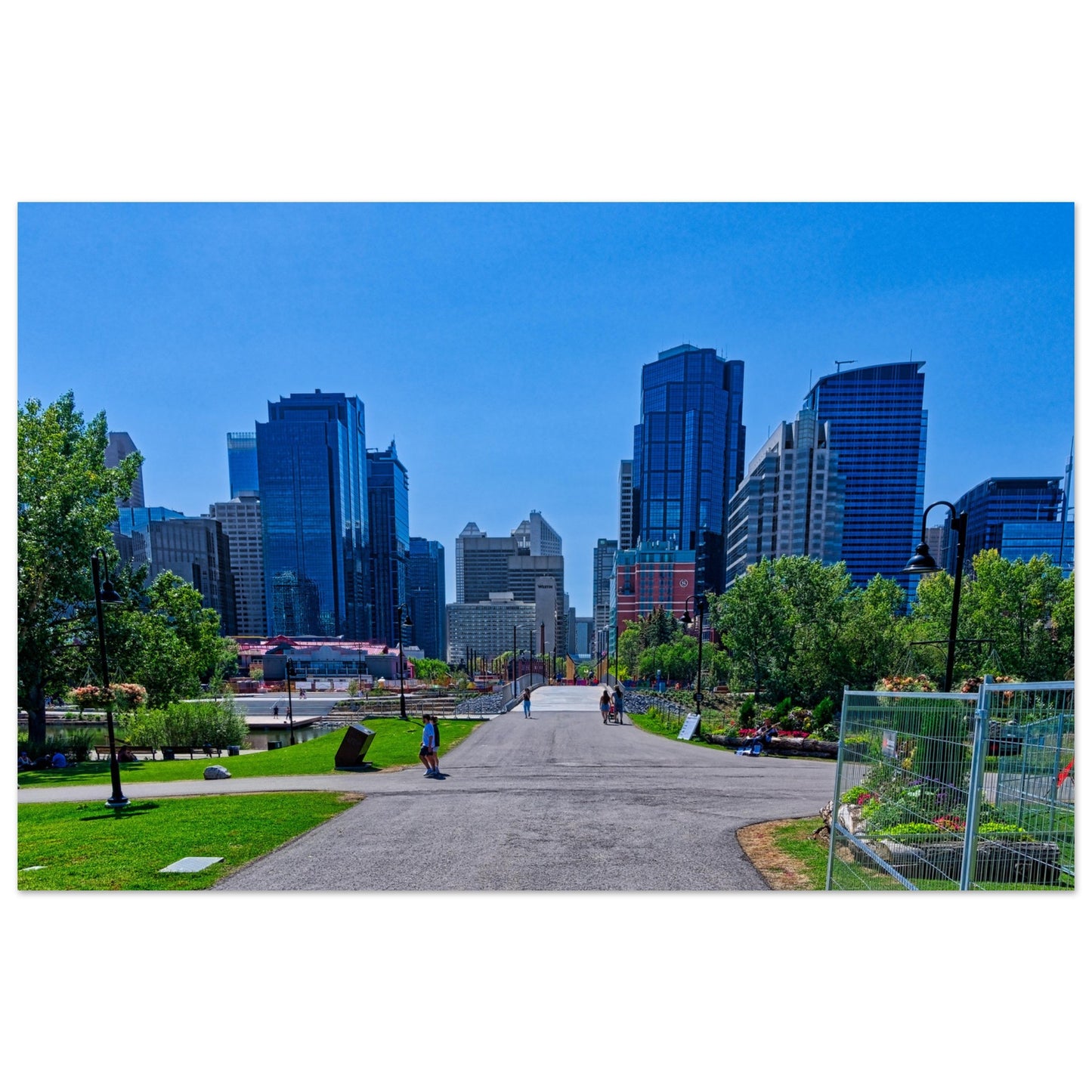 Premium Semi-Glossy Poster Print - Downtown Calgary Prince's Island Park HDR