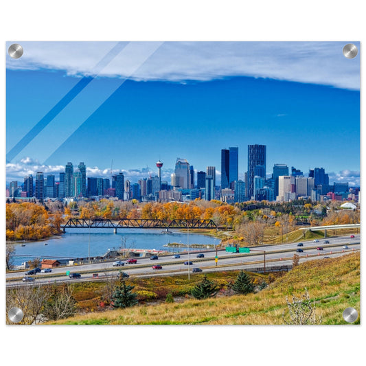 Acrylic Print - Downtown Calgary Max Bell Centre Fall HDR