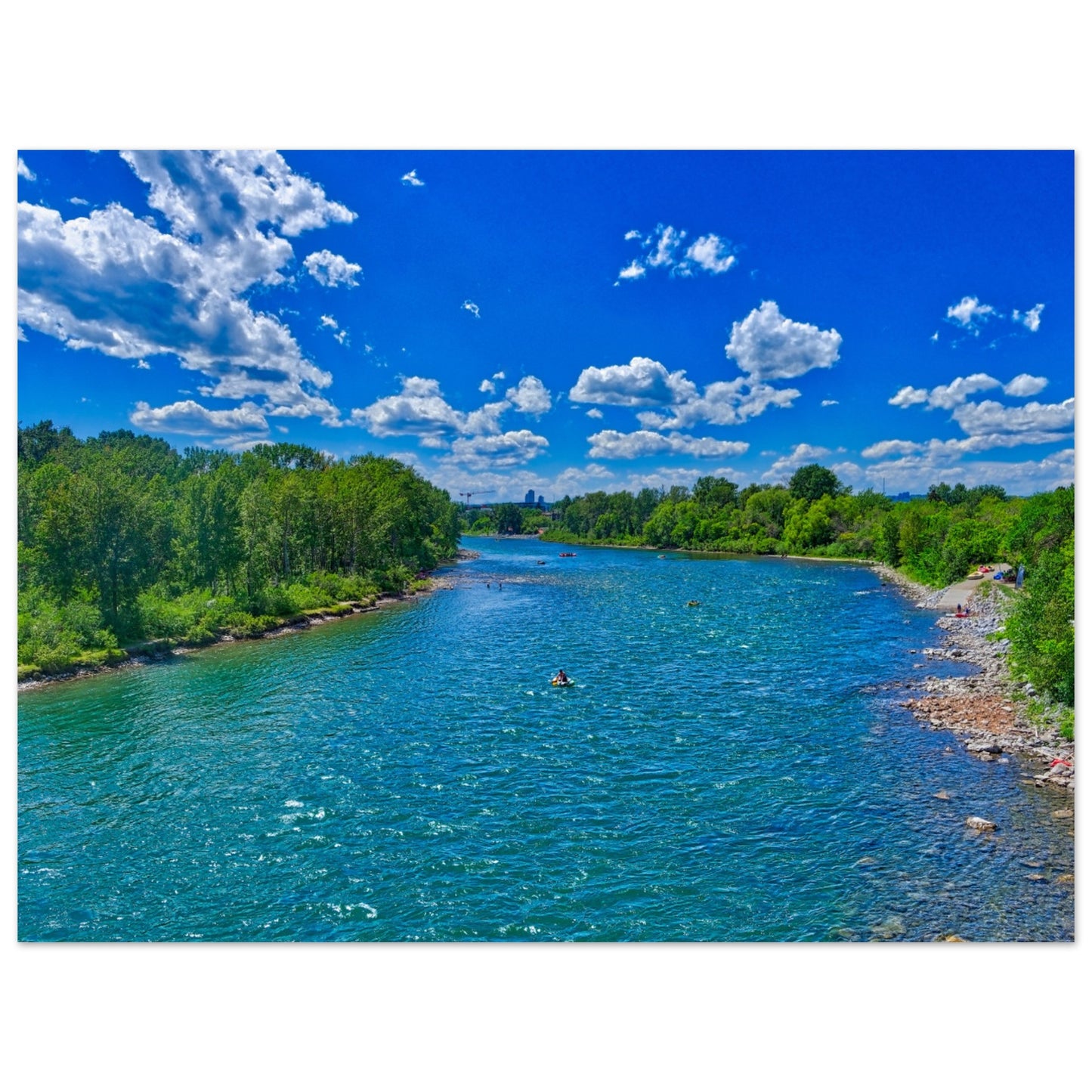 Premium Semi-Glossy Poster Print - Prince's Island Park Bow River HDR