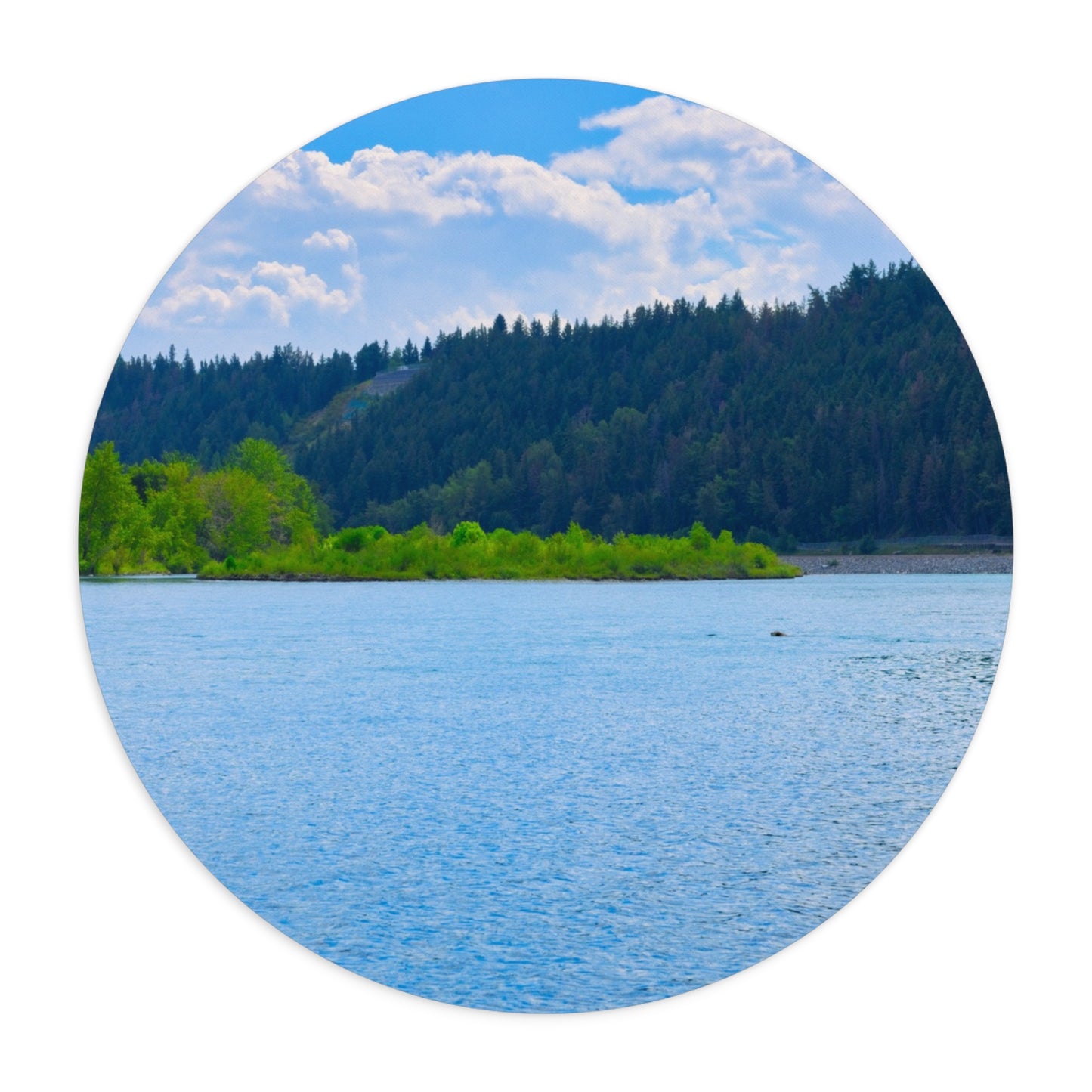 Round Mousepad - Edworthy Park Bow River