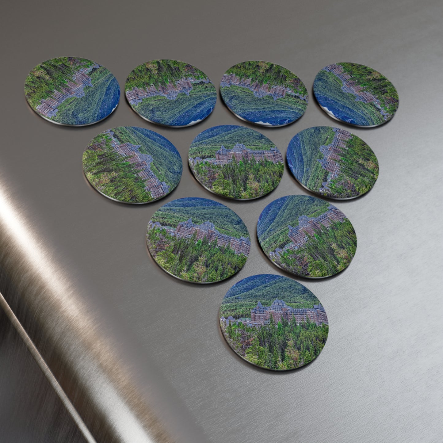 Button Magnet, Round (1 & 10 pcs) - Banff Springs Hotel Surprise Corner