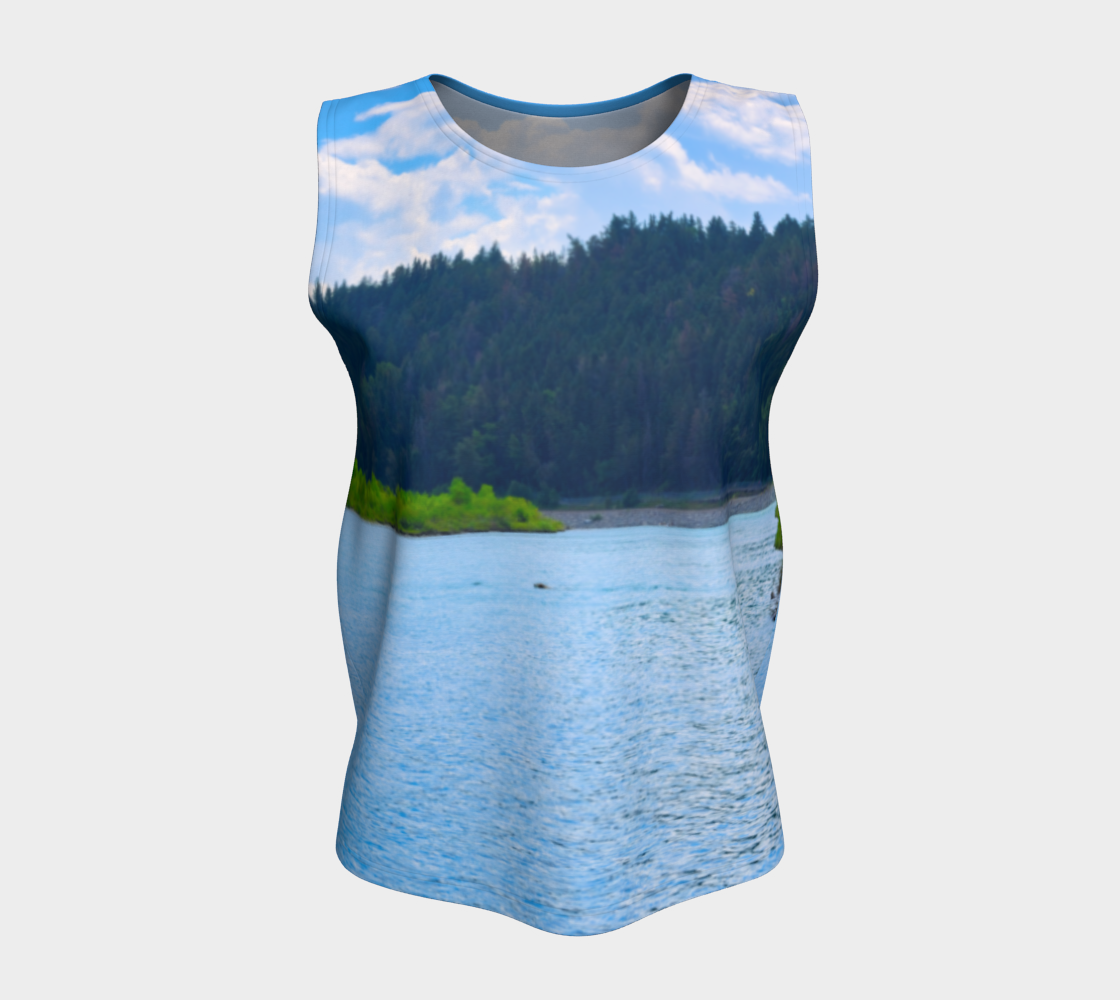 Women's Loose All-Over Long Tank Top - Edworthy Park Bow River
