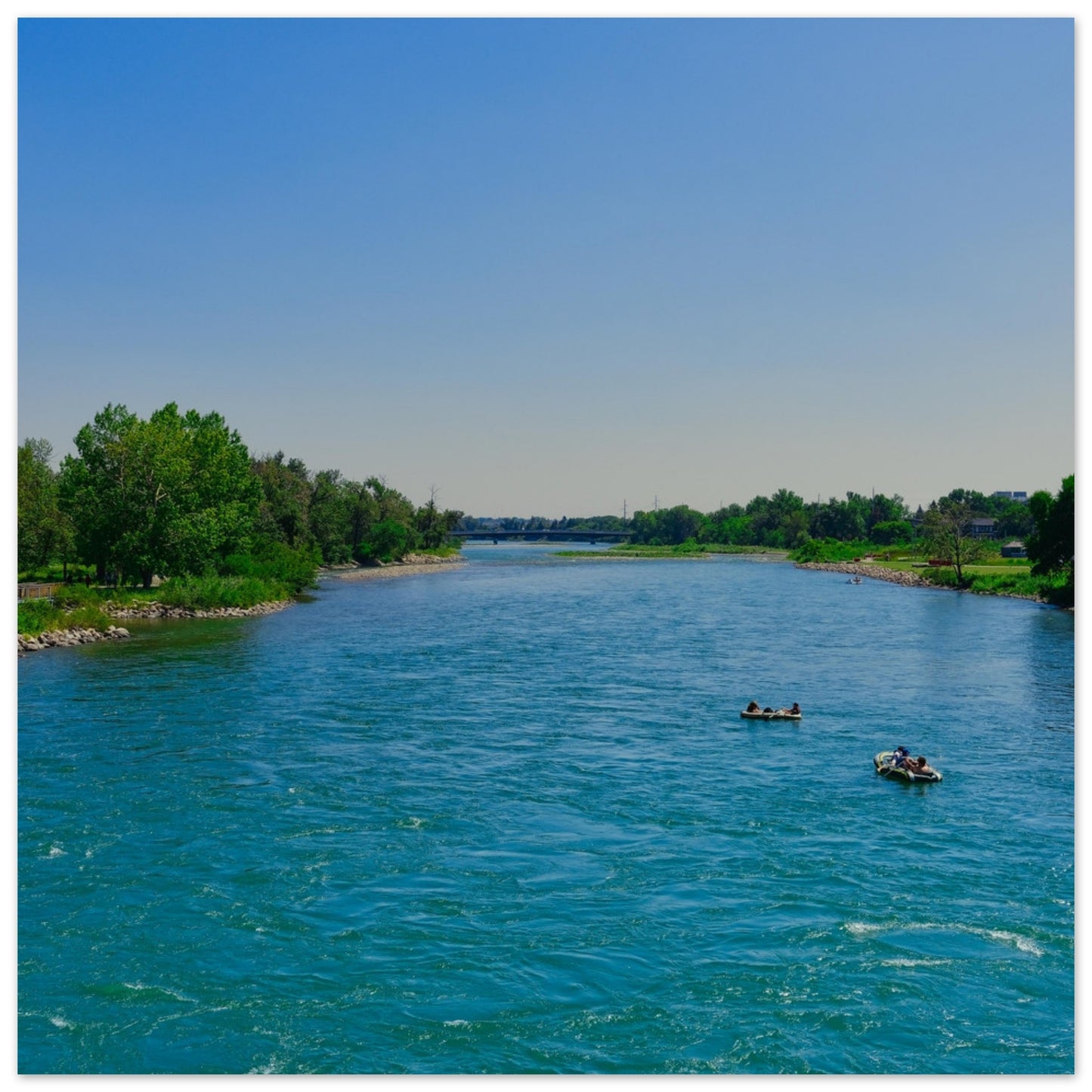 Premium Semi-Glossy Poster Print - Bow River George C. King Bridge
