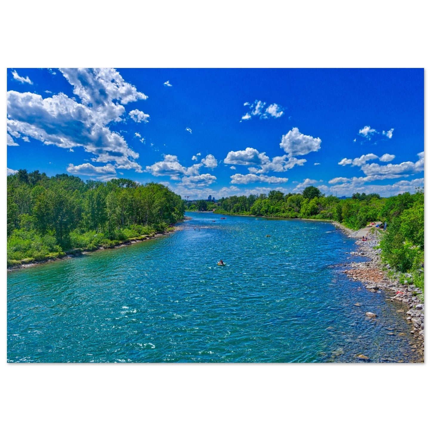 Premium Semi-Glossy Poster Print - Prince's Island Park Bow River HDR