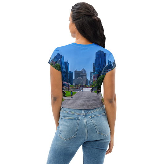 All-Over Print Crop Tee - Downtown Calgary Prince's Island Park HDR