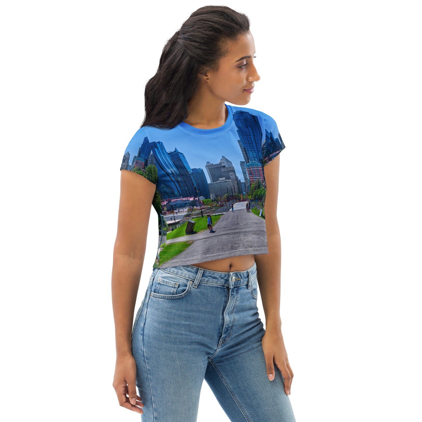 All-Over Print Crop Tee - Downtown Calgary Prince's Island Park HDR
