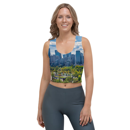Women's All-Over Crop Top - Downtown Calgary McHugh Bluf Fall