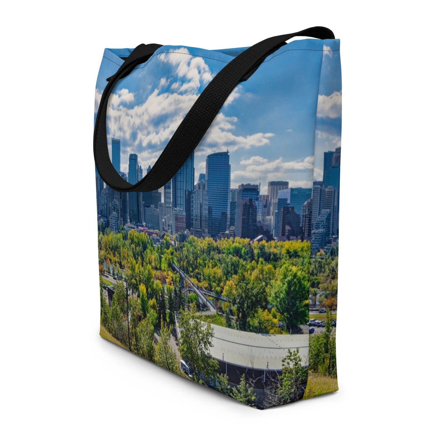 All-Over Print Large Tote Bag - Downtown Calgary McHugh Bluff Fall
