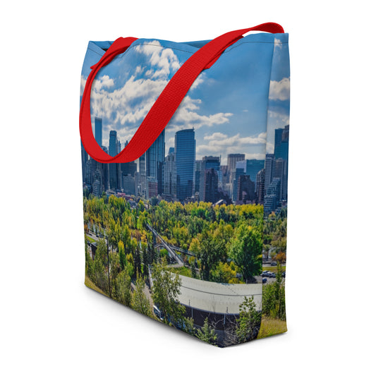 All-Over Print Large Tote Bag - Downtown Calgary McHugh Bluff Fall