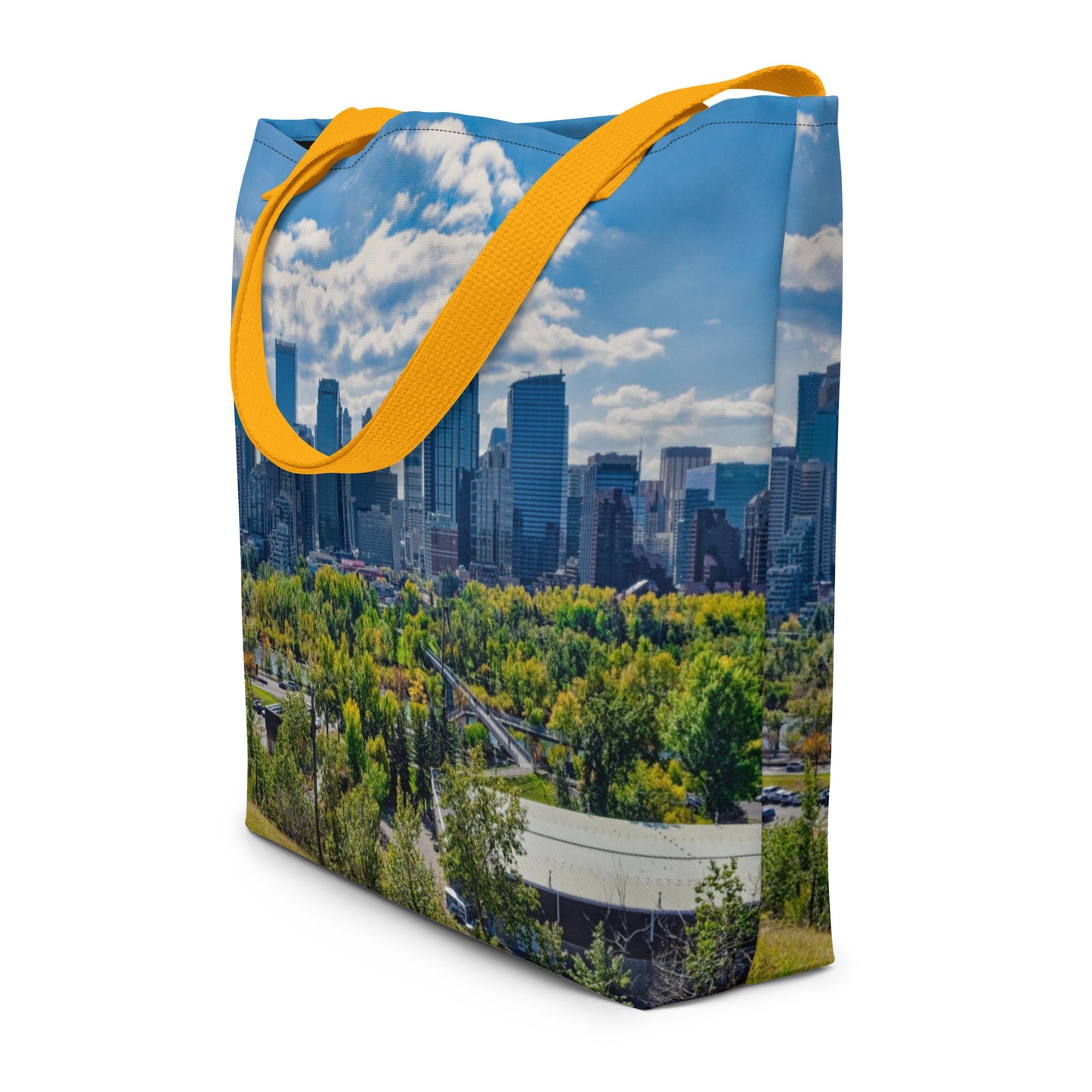 All-Over Print Large Tote Bag - Downtown Calgary McHugh Bluff Fall