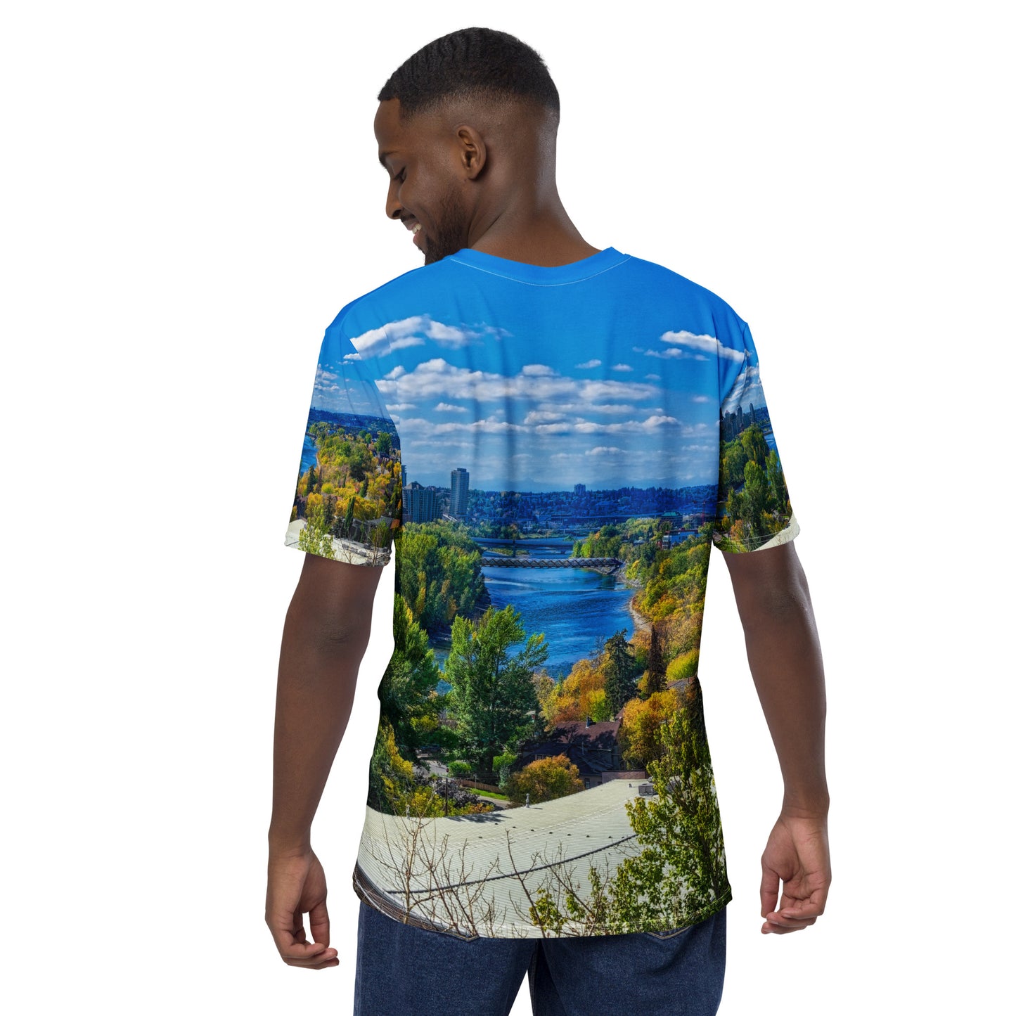 Men's All-Over T-Shirt - Bow River Peace Bridge McHugh Bluff Fall HDR